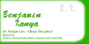 benjamin kanya business card